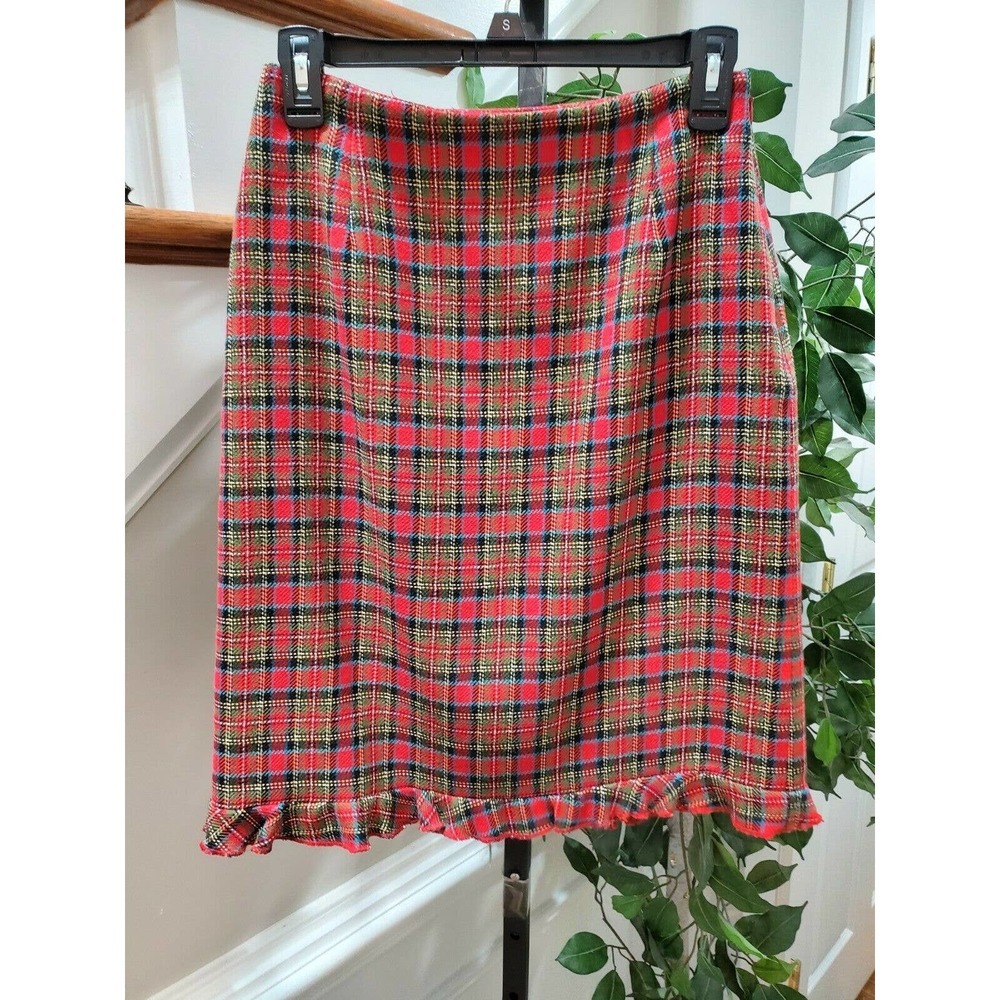Vintage Harris Wallace Multicolor Wool A-Line Comfort Waist Casual Mini Skirt 4
